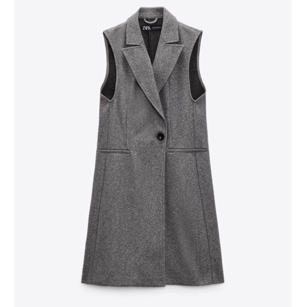 Zara Double Breasted Soft Vest Special Edition- Gray